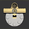 Golden Decorative Pistol Weapon With Intricate Carvings Chain Gear Mechanism And Shiny Metallic Finish