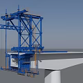 Blue Steel Structure Bridge Construction Machinery With Platform And Ladder