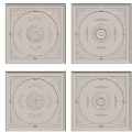 White Square Ceiling Tiles With Ornate Patterns And Central Circular Motifs 3d model