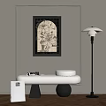Shoe changing stool decorative painting floor lamp 3d model