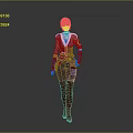 Game Movie Character With Black Short Hair White Top Red Corset Brown Gloves Red Boots