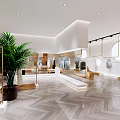 Modern Clothing Store Interior With Green Plant Arched Window And Clothing Displays