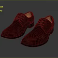 Men's Classic Burgundy Leather Lace Up Formal Shoes With Orange Lining