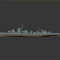 Accurate Detailed Military Warship 3D Model With Naval Equipment And Structure