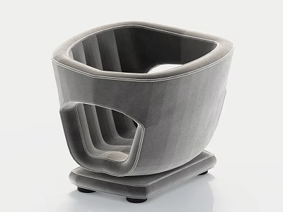 Modern Gray Upholstered Armchair With Unique Design 3d model