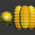 Fresh Yellow Sweet Corn Cobs With Green Husk On Dark Background