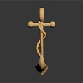 Golden Anchor Decorative Element With Shiny Metallic Surface And Rope Detail