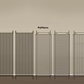 Modern Varied Mesh Design Metal Frame Room Divider With Multiple Panels For Interior 3d model