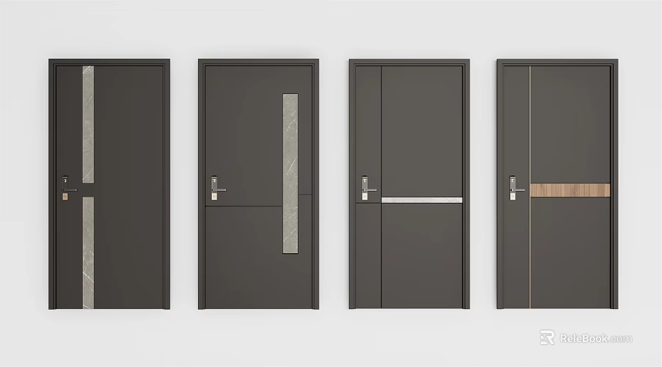 Modern Security Doors With Sleek Design And Durable Metal Construction 3d model