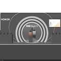 Honor Magic V Exhibition Stand With Circular Display And Products 3d model