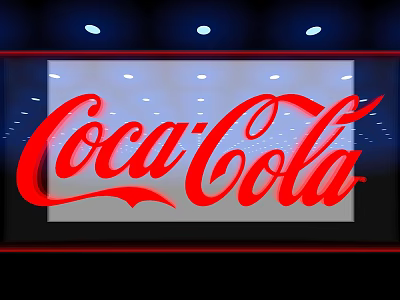 Commercial Illuminated Coca-Cola Neon Sign Display Equipment For Business 3d model
