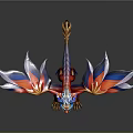 Mythical Dragon Detailed 3D Model With Vibrant Red Blue White Wings And Golden Claws Tail