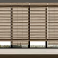 Neutral Toned Window Blinds Enhancing Modern Interior With Natural Light And Green View
