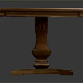 Rectangular Wooden Coffee Table with Sturdy Pedestal Base and Natural Wood Finish Design