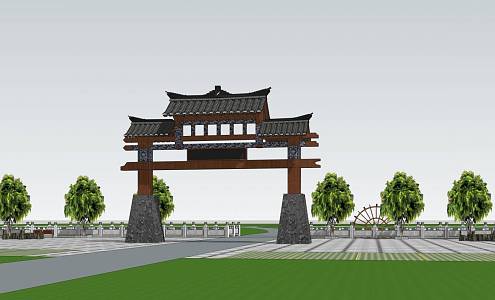 Chinese Gate 3d model