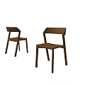 Modern Wooden Dining Chairs With Sleek Geometric Design And Sturdy Legs