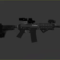 Modern Assault Rifle With Tactical Scope Optic Attachments And Ergonomic Design 3d model