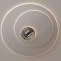 Modern Round Ceiling Light With White LED Strip And Silver Center Design 3d model