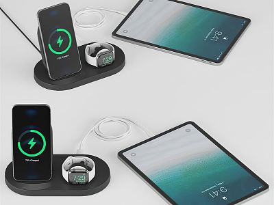 Modern Mobile Phone Apple Tablet Wireless Charger Wireless Charging Dock Mobile Phone Watch Smart Phone Smart Watch Electronics model