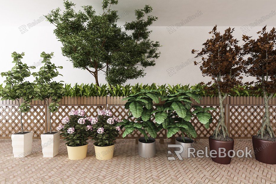 Modern potted plants model