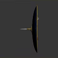 Ancient Decorative Weapon Shield with Blue Enamel Surface Gold Sunburst Design and Dots