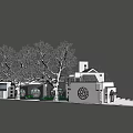 Modern Traditional Blend Building Exterior Design With Trees And Glass Facade