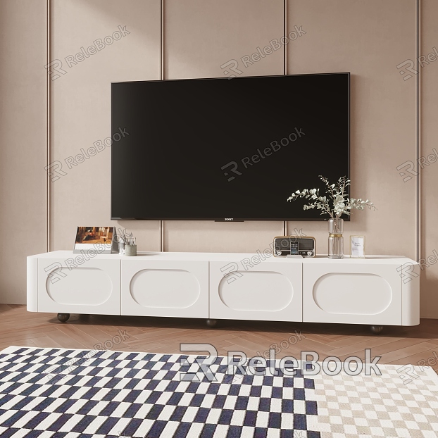 Modern TV Cabinet Simple TV Cabinet Decoration Carpet Combination model