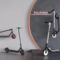 Modern Poliform Electric Scooters Display With Wall Mounted And Floor Models 3d model