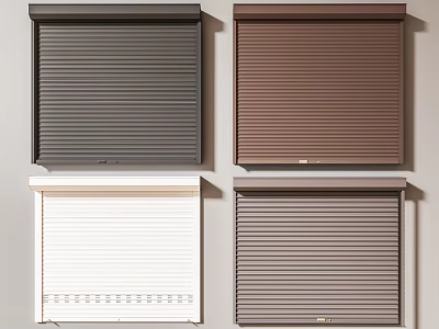 Roller Blinds In Dark Gray Brown White And Light Brown Color Options 3d model