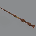 Ornate Wooden Carved Long Handle Household Item With Ergonomic Grip Design