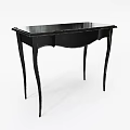 Classic Black Wooden Corner Table With Curved Legs And Smooth Top Design
