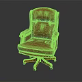 High Back Brown Leather Executive Office Chair With Polished Solid Wood Frame And Sturdy Wheels
