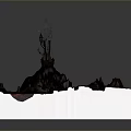 Realistic Volcano Model Decorative Home Ornament With Lava Flow And White Base