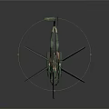 Realistic Military Camouflage Helicopter Model With Detailed Rotor Blades And Structure