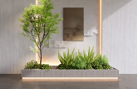 Modern indoor plant landscape landscaping 3d model