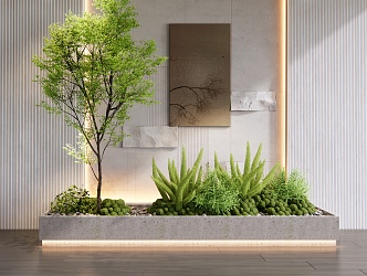 Modern indoor plant landscape landscaping 3d model