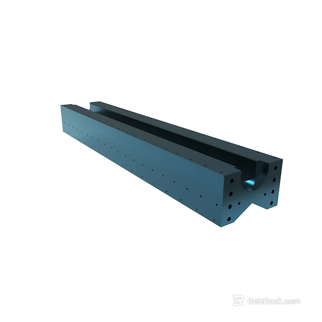Industrial Metal Structural Part With Long Shape And Precision Holes 3d model 