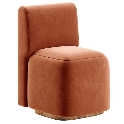 Modern Comfortable Single Sofa With Soft Velvet Upholstery And Curved Design 3d model