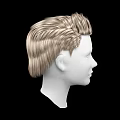 3D Human Head Model With Blonde Short Hair And Detailed Facial Features