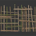 Rustic Handmade Fence Structure Made With Natural Wooden Sticks