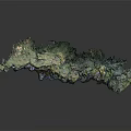 Colorful Irregular Terrain Model With Green Blue Gold Hues Rolling Mountains And Gullies