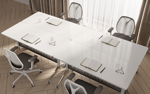 Office desk and chair combination 3d model