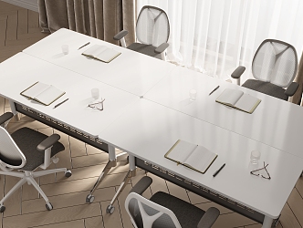 Office desk and chair combination 3d model