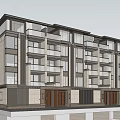 Modern Townhouse Exterior Design Featuring Multi Story Structure Large Glass Windows Balconies And Landscaped Porches