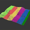 Realistic 3D Terrain Model With Snowy Mountains Glaciers And Blue Lake