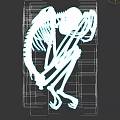 3D Rendered Primate Skeleton in Sitting Posture with Anatomical Bone Structure