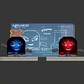 Colorful Electronic Appliance Toasters With Blue Red Smiley Faces And KyotoNica Blueprints