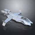 Silver Sci-Fi Spaceship Model With Engines Cockpit Wings And Detailed Design 3d model