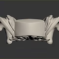 Intricate Silver Metal Furniture Decoration With Scallop Shape And Curved Carvings