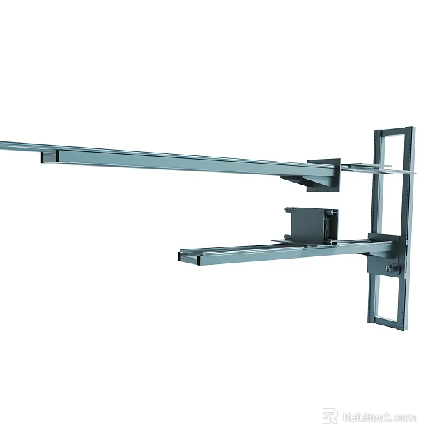 Metal Bracket Structure With Long Support Arm And Steel Frame Design 3d model 